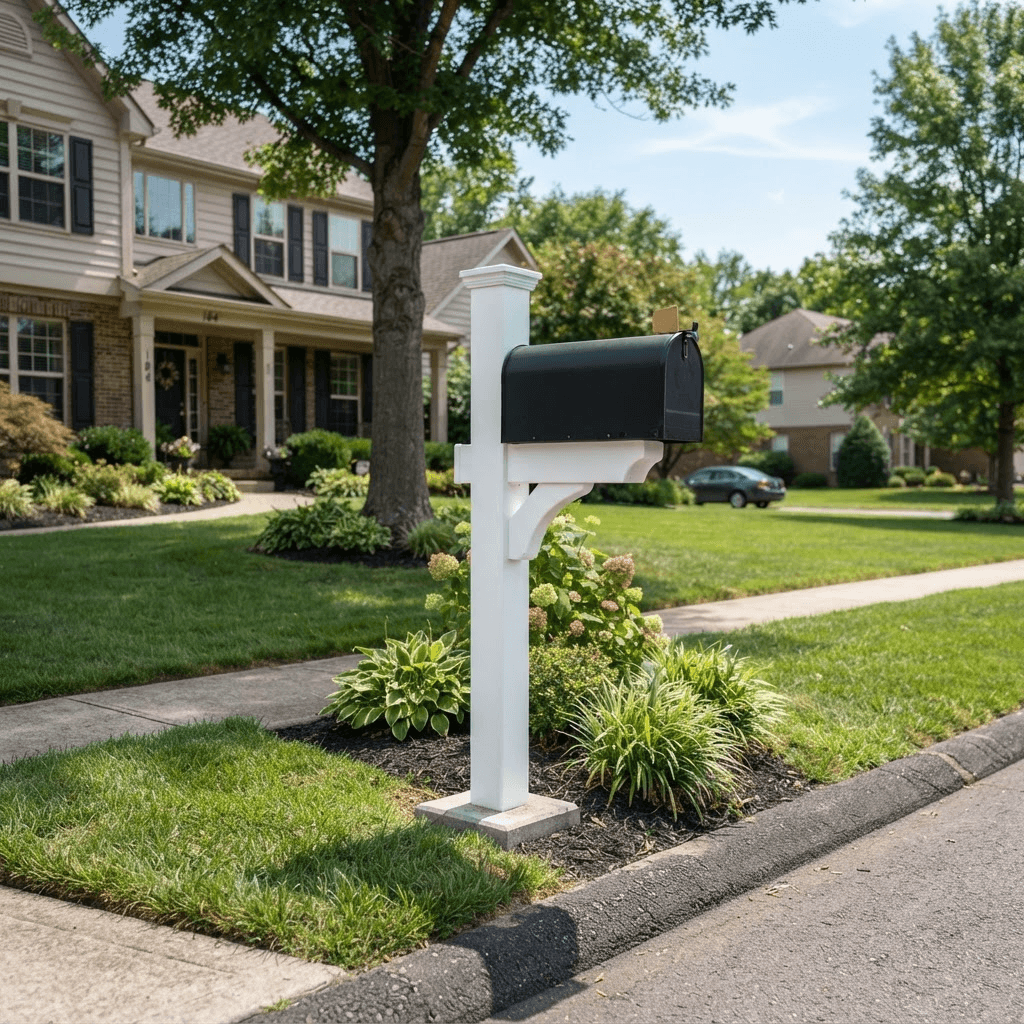 Vinyl Post mailbox installation example
