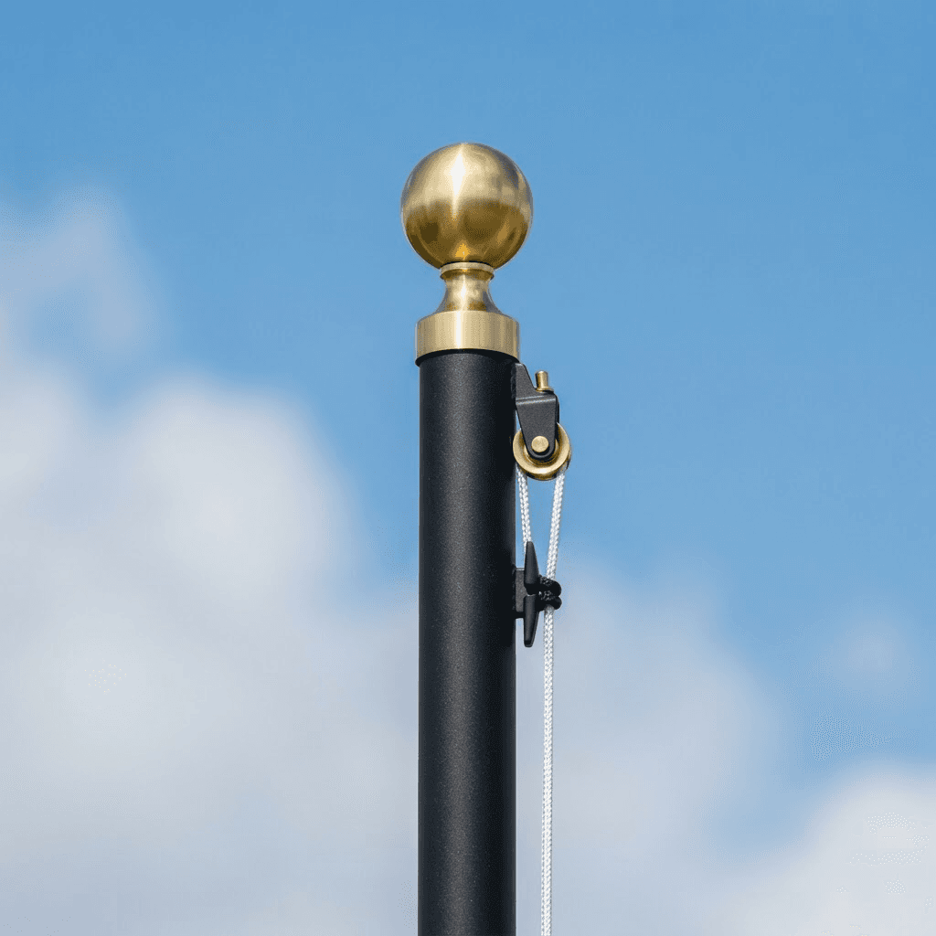 Black finish aluminum flag pole
