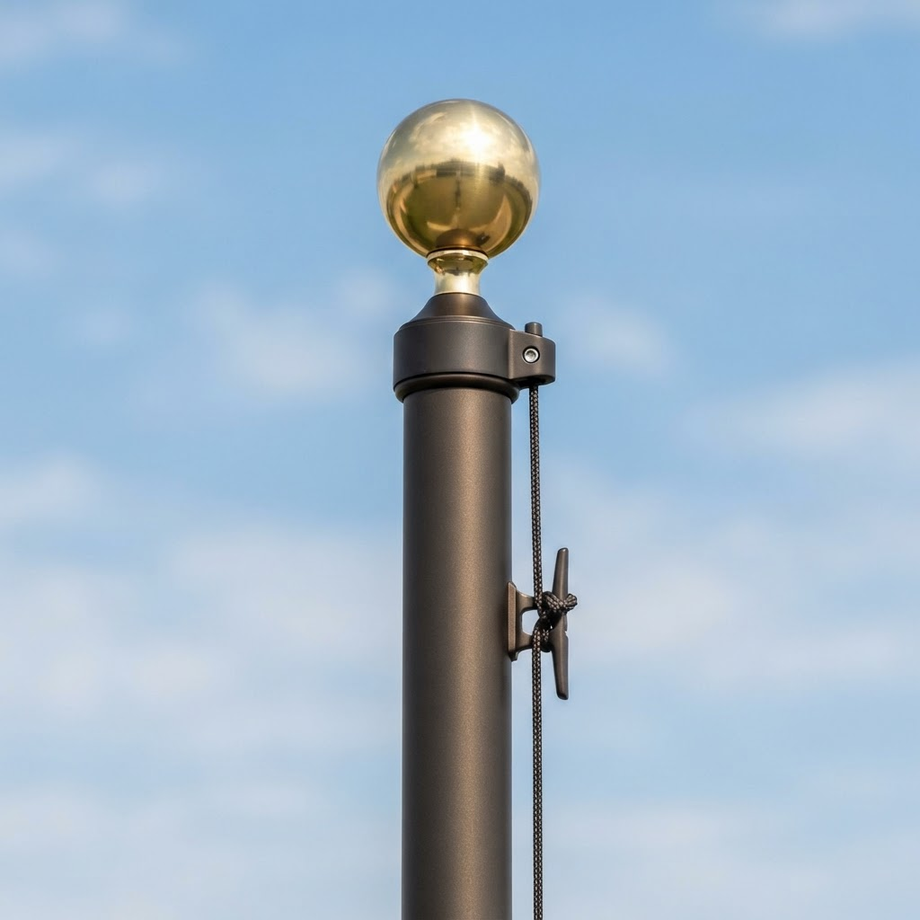 Bronze finish aluminum flag pole