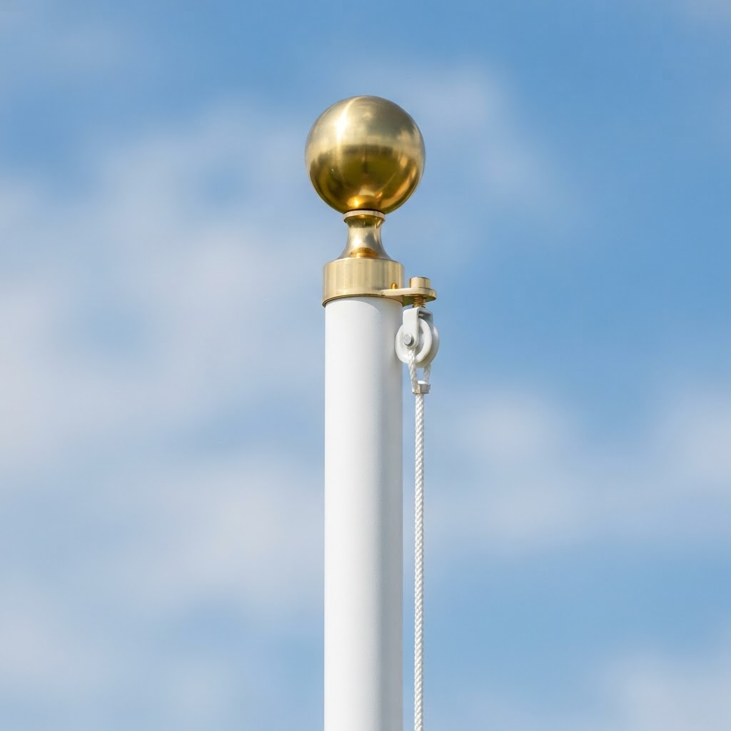 White finish aluminum flag pole