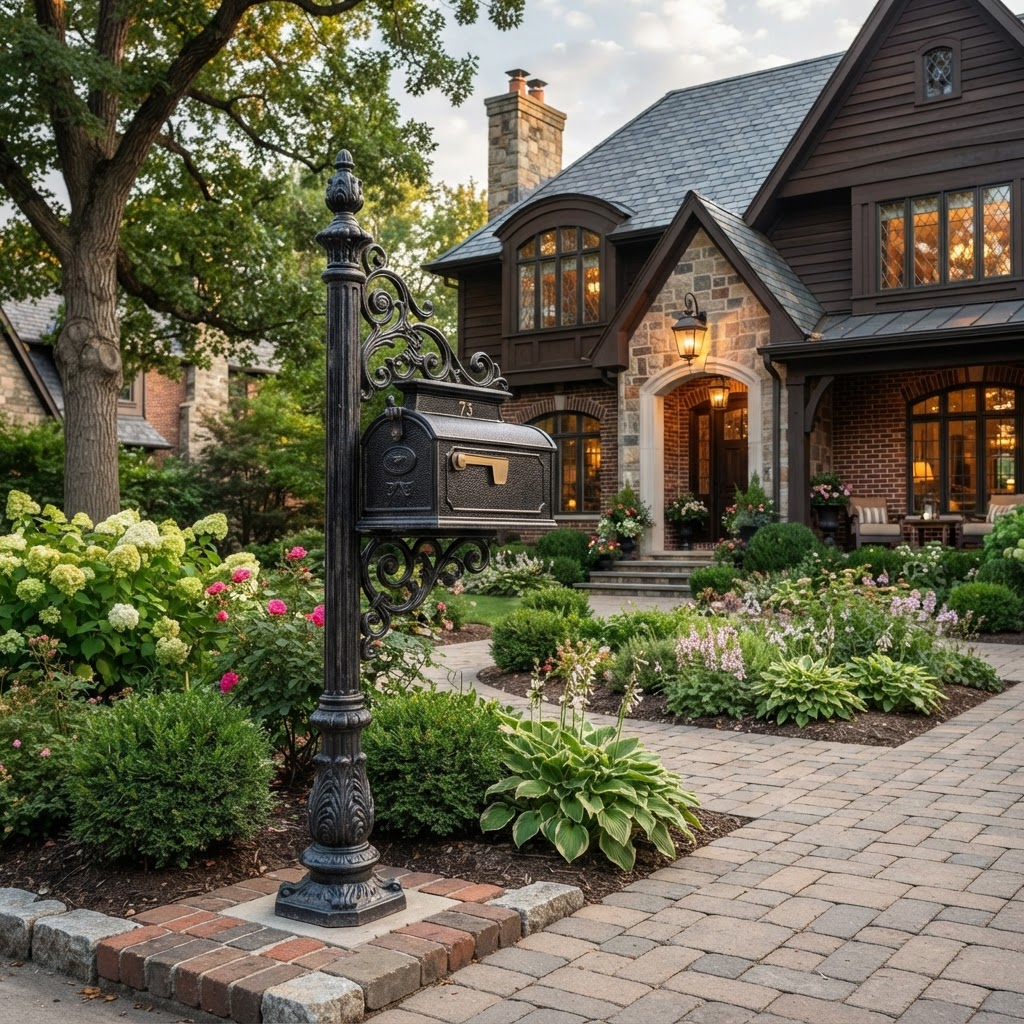 Decorative Premium Post mailbox installation example