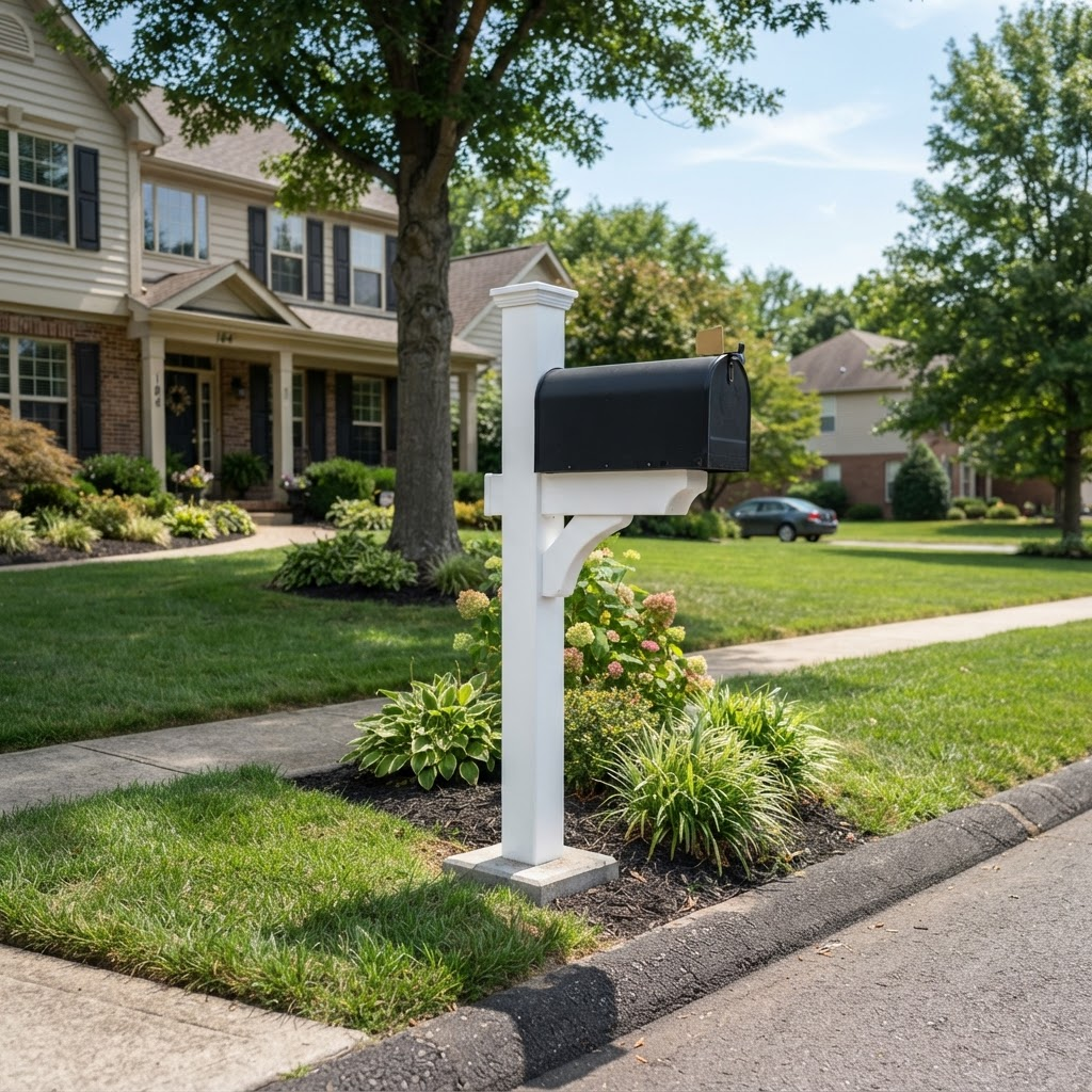 Vinyl Post mailbox installation example